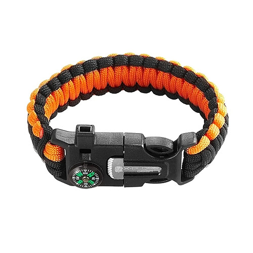 Totalcadeau Bracelet de survie ajustable avec boussole sifflet et lame