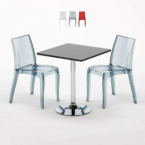 Grand Soleil Table carré et ronde avec 2 Chaises colo