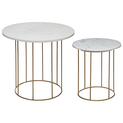 Atmosphera, Createur D'Interieur Table Café Marbre x 2 - Atmosphera