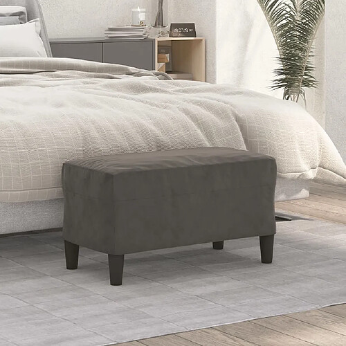 vidaXL Banc Gris foncé 70x35x41 cm Velours