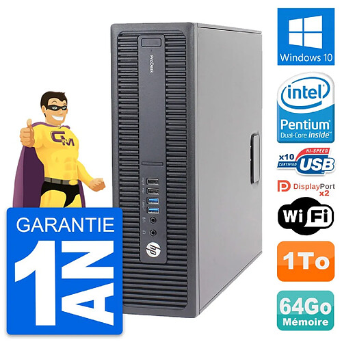 PC HP ProDesk 600 G2 SFF Intel G4400 RAM 64Go Disque Dur 1To Windows 10 Wifi · Occasion