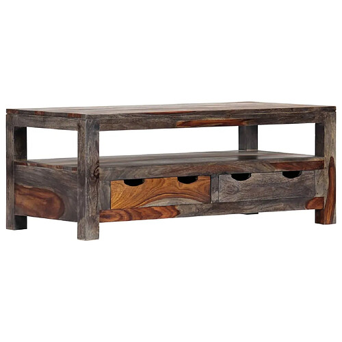 vidaXL Table basse Gris 100x50x40 cm Bois massif