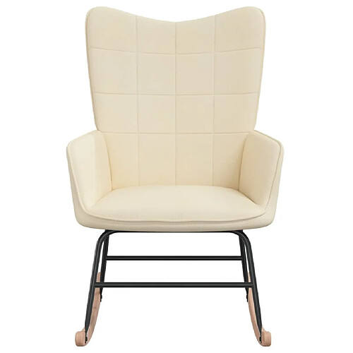 Maison Chic Chaise à bascule | Fauteuil Relax, design moderne Crème Tissu -GKD28485