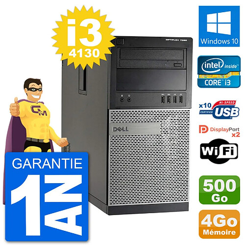 PC Tour Dell 7020 Intel Core i3-4130 RAM 4Go Disque Dur 500Go Windows 10 Wifi · Occasion