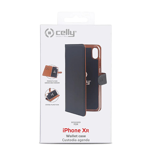 Celly WALLY998 coque de protection pour téléphones portables 15,5 cm (6.1') Étui avec portefeuille Noir, Marron