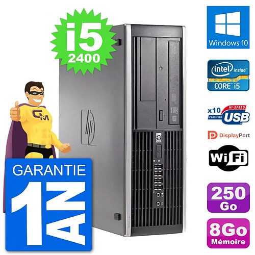 PC HP Compaq 6200 Pro SFF Intel i5-2400 RAM 8Go Disque Dur 250Go Windows 10 Wifi · Occasion