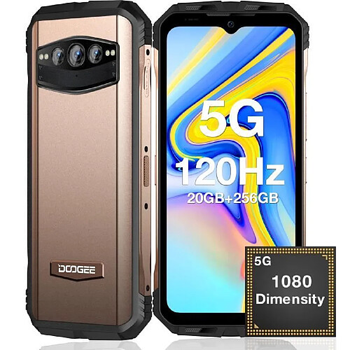 NC Smartphone Robuste DOOGEE V30T(2023) 5G - Or - 20Go+256Go - 108MP+20MP - 10800mAh-66W