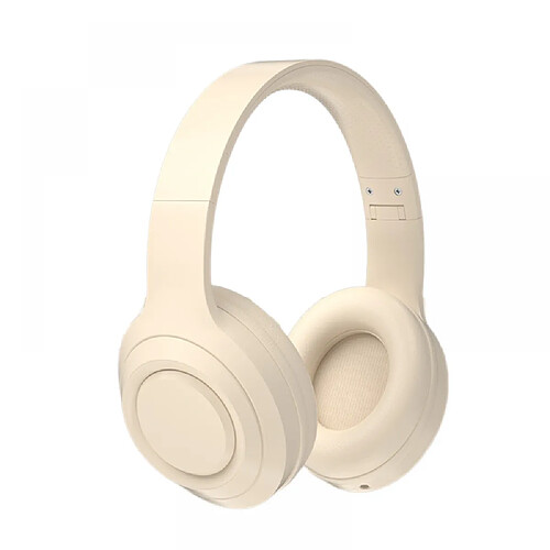 General Casque Bluetooth sur l'oreille 65h de lecture et 6 modes de musique Eq Casque sans fil avec microphone, casque Hifi stéréo pliable léger, bureau à domicile.(blanc)