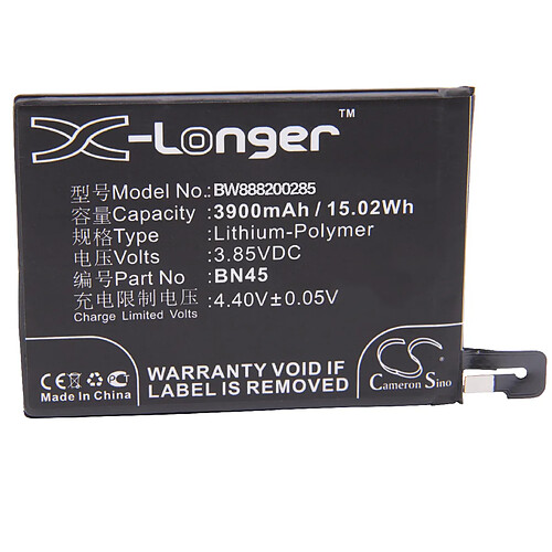 vhbw Li-Polymère batterie 3900mAh (3.85V) pour téléphone portable mobil smartphone comme Xiaomi BN45