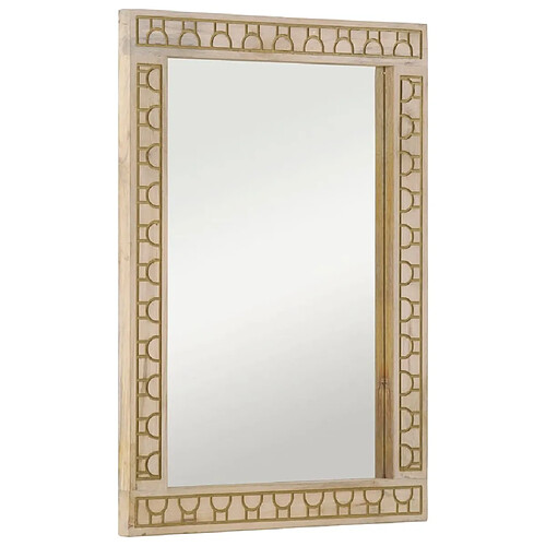 vidaXL Miroir de bain 50x70x2,5 cm bois de manguier massif et verre