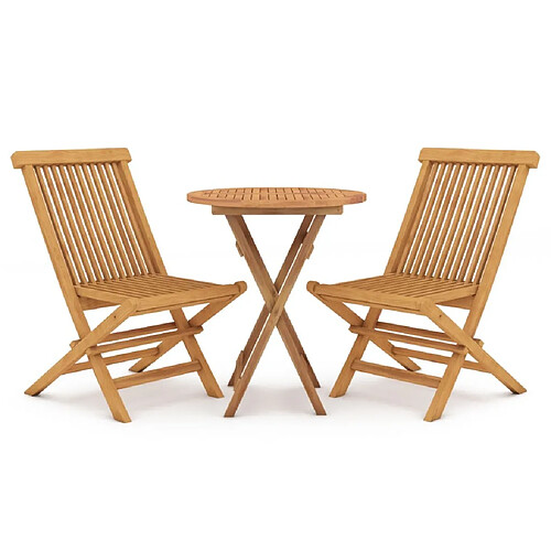 Maison Chic Ensemble de salle à manger de jardin 3 pcs,Table et chaises d'extérieur Bois de teck massif -GKD849915