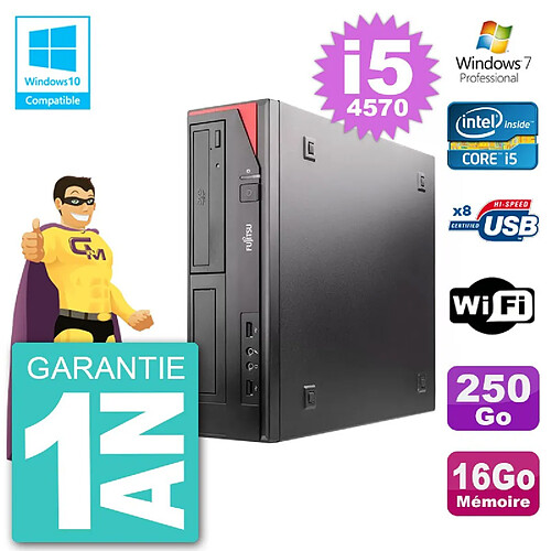 PC Fujitsu Esprimo E520 DT i5-4570 RAM 16Go Disque Dur 250Go Graveur DVD Wifi W7 · Occasion