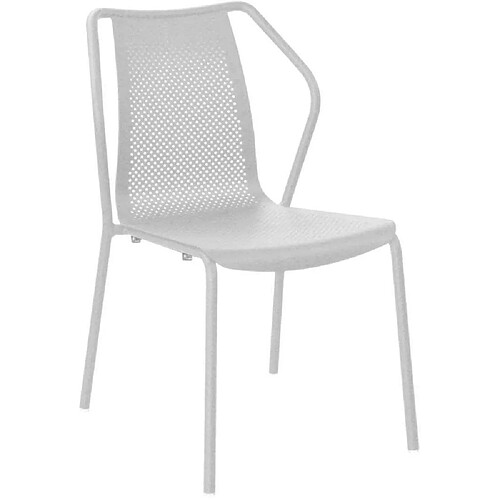 Proloisirs Chaise de jardin empilable en aluminium Bari blanc.