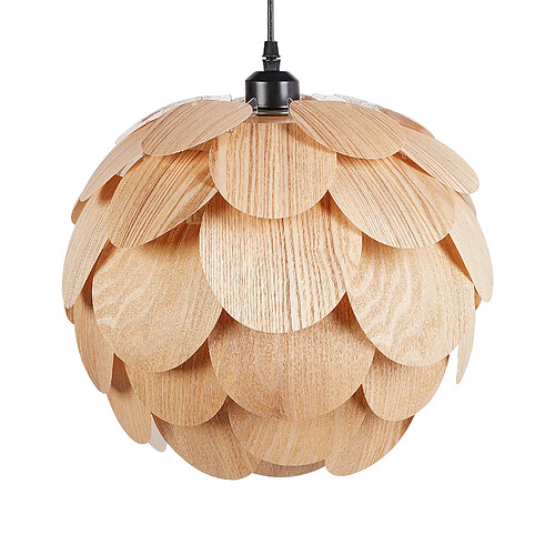 Beliani Lampe suspendue en bamboo naturel BAMPUR