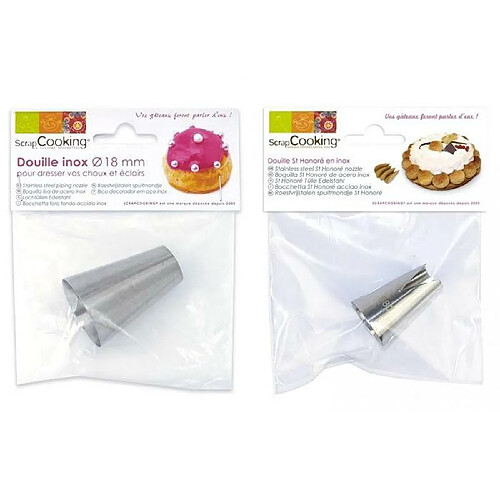 Scrapcooking Duo de douilles pâtissières - Choux 18 mm et St Honoré