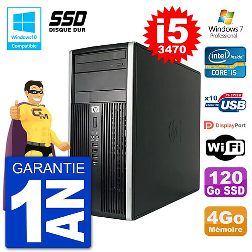 PC HP 6300 MT Intel Core i5-3470 RAM 4Go SSD 120Go Graveur DVD Wifi W7 · Occasion