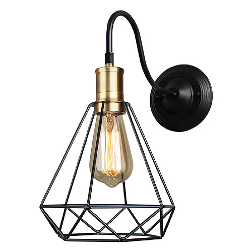 Stoex Applique Murale Industrielle E27 Douille Edison Abat-jour Cage Vintage Luminaire Intérieure Décoration Rétro pour Salon Cuisine Couloir Chambre Café Bar