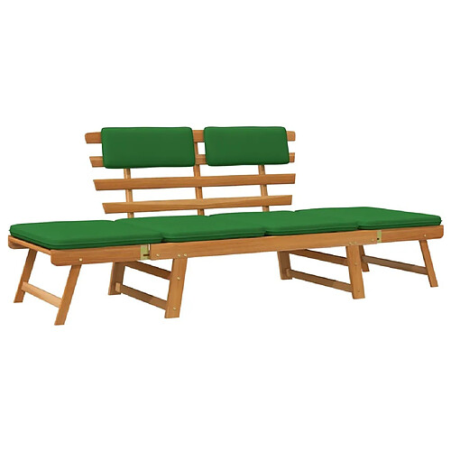 Maison Chic Banc de jardin avec coussins | Banquette de jardin | Chaise Relax 2-en-1 190 cm Bois solide d'acacia -MN81911