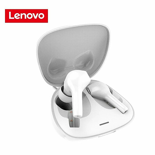 Oreillette Bluetooth Sans Fil Lenovo Ht06 D'Origine Stéréo Étanche Casque Mains Libres Blanc