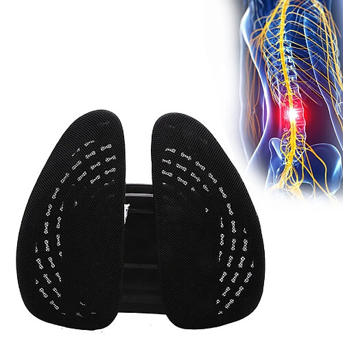 Wewoo Voiture Soutien lombaire Bureau Ceinture de siège Dossier Double Coussin Massage De À Domicile Oreiller En Soie Glacée Noir