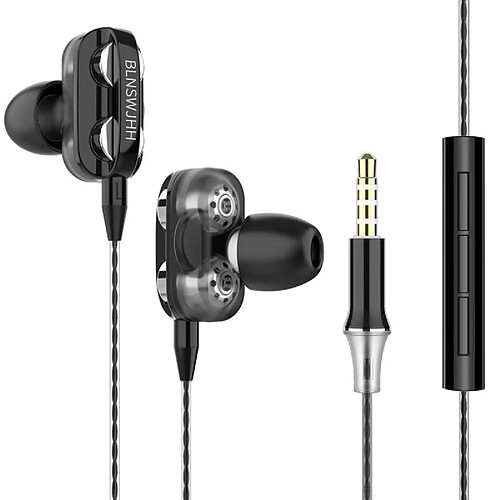 GUPBOO Écouteurs filaires stéréo 6D écouteurs de sport intra-auriculaires écouteurs intra-auriculaires HiFi écouteurs intra-auriculaires de musique universel filaire sur