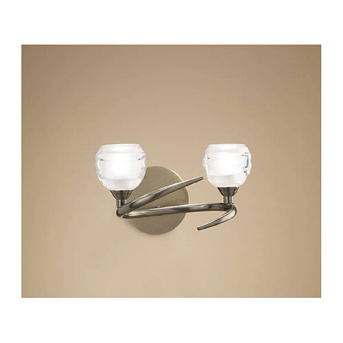 Luminaire Center Applique murale Loop avec interrupteur 2 Ampoules G9 ECO, laiton antique