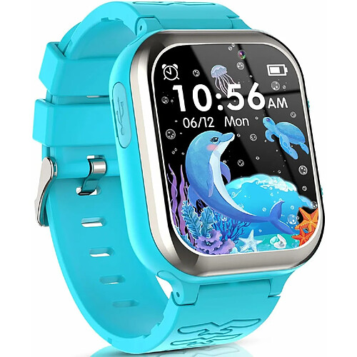 Vendos85 Montre Connectée Enfant pour Fille Garçon avec Appel SOS 11 Jeux bleu