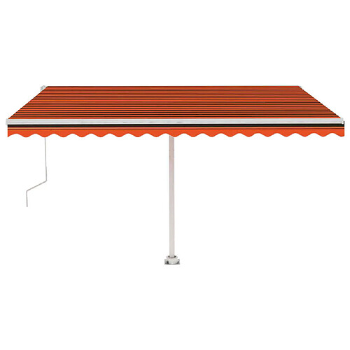 Maison Chic Auvent automatique | Store banne extérieur | Marquise capteur de vent LED 450x350 cm Orange marron -MN89580