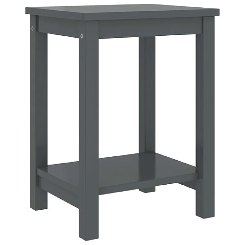 Maison Chic Table de chevet,Table de Nuit,Meuble de Rangement Gris foncé 35x30x47 cm Bois de pin massif