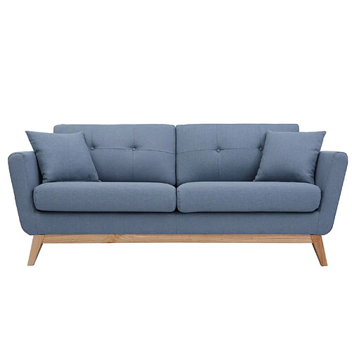 Concept Usine Canapé droit scandinave 3 places tissu bleu pastel HOGA