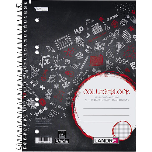 LANDRÉ Collegeblock 'College' A5, quadrillé, 160 pages ()