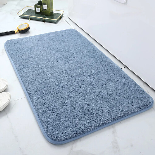 LUUCOZK Tapis de bain antidérapants absorbants à séchage rapide, tapis de décoration de salle de bain (Poison) bleu ciel-90x200cm