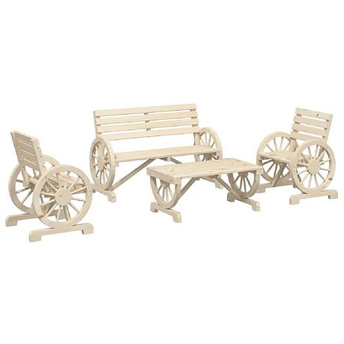 Maison Chic Ensemble de salle à manger de jardin 4 pcs,Table et chaises d'extérieur bois de sapin massif -GKD718740