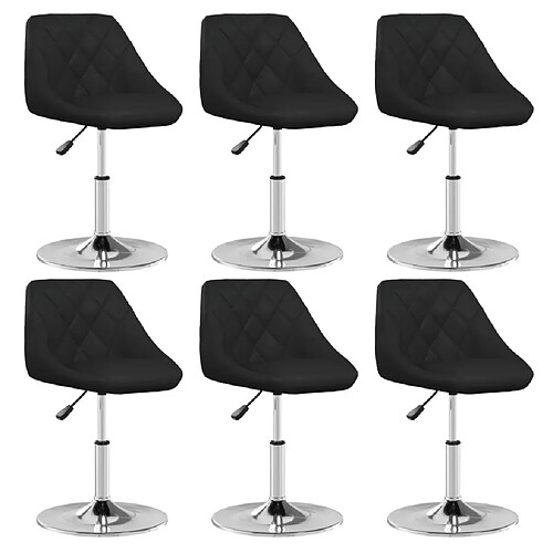 vidaXL Chaises à manger lot de 6 noir similicuir