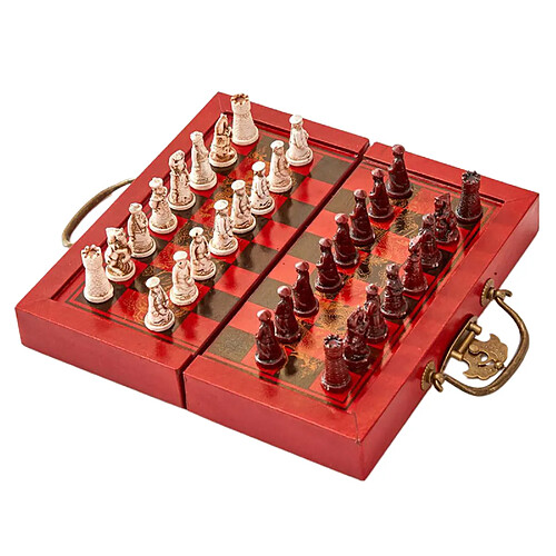 Pliable En Bois Jeu d'échecs, Antique Style Chinois et Pièces, Jeu de Société pour Enfants Débutant