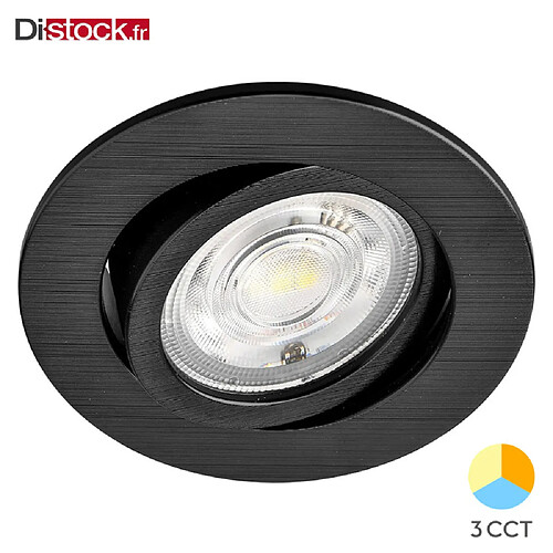 BRAYTRON Spot LED encastrable 3en1 rond noir 7W IP20