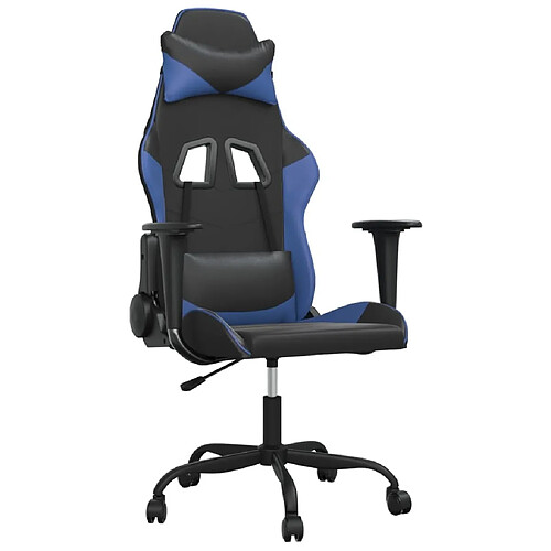 Maison Chic Chaise Gaming | Chaise de jeu Ergonomique | Chaises de Bureau Noir et bleu Similicuir -GKD88674