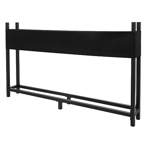 ML-Design Étagère en Métal pour Bois de Cheminée avec Couvercle, 200x25x115 cm, Anthracite, Aide à l'Empilage Extérieur avec Housse de Protection, 0,8 m³ / 1,3 SRM, Rangement Bûche pour Jardin/Abri