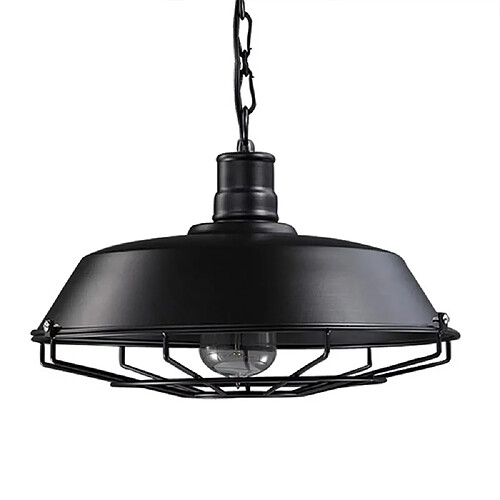 Stoex Rétro Metal Suspension Industriel Vintage 260mm Luminaire Métal Antique Edison Culot E27 Plafonnier Luminaire Noir