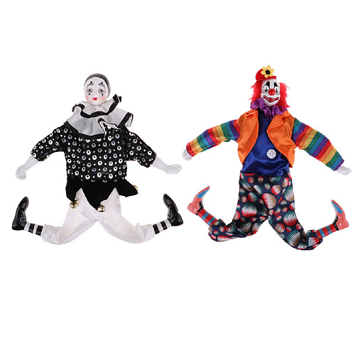 Porcelaine poupées clowns pied suspendu amusants