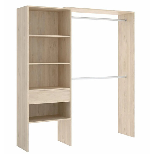 Pegane Armoire placard extensible coloris naturel - Longueur 110-160 x Hauteur 187 x Profondeur 40 cm