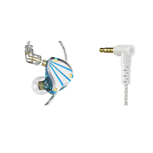 LUUCOZK QKZ-TITAN Écouteurs filaires sensibles à effet sonore surround 3,5 mm pour appels - Bleu