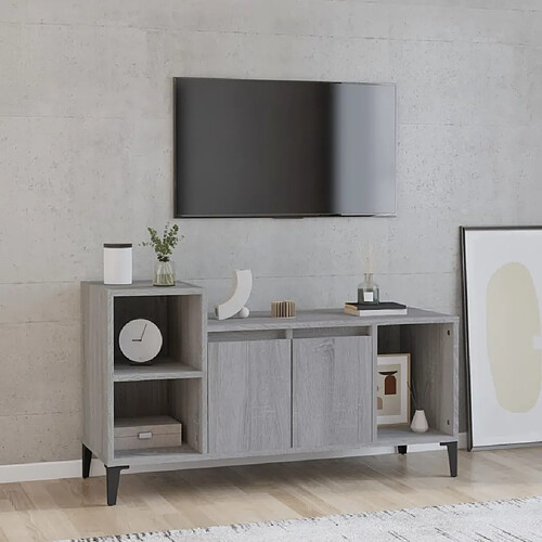 Maison Chic Meuble TV scandinave gris - Banc TV pour salon Sonoma 100x35x55 cm Bois d'ingénierie -MN31489