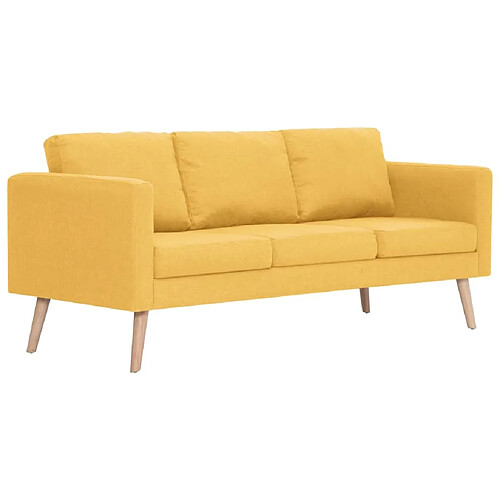 Maison Chic Canapé à 3 places,Canapé droit,Sofa de Salon,Banquette Tissu Jaune -GKD238380