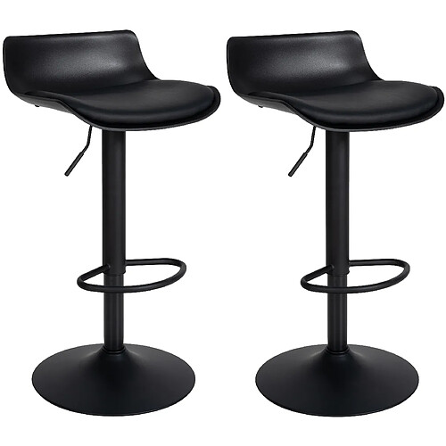 Non Lot de 2 tabourets de bar Aveiro simili cuir