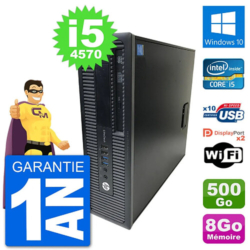 PC HP EliteDesk 800 G1 Core i5-4570 RAM 8Go Disque Dur 500Go Windows 10 Wifi · Occasion