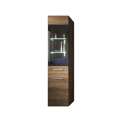 Auco Armoire de rangement Rio Hauteur : 131 cm Lefkas (Marron) - Meuble de rangement haut placard armoire colonne