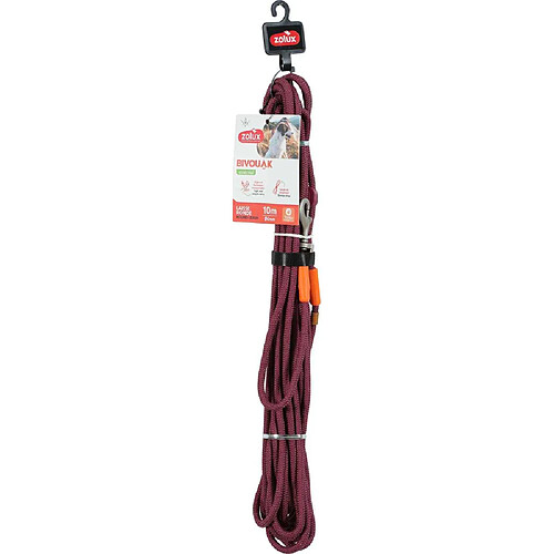 ZOLUX Longe ronde en polyester Bivouak 6 mm 10m rouge.