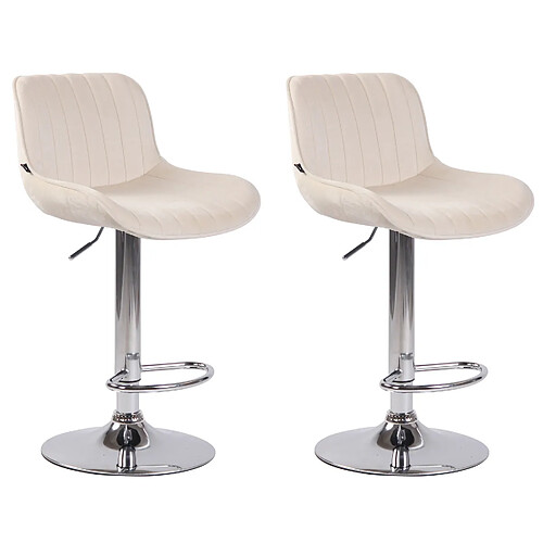 Non Lot de 2 tabourets de bar Lentini velours chrome