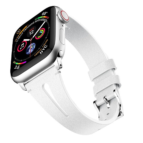 Wewoo Bracelet en cuir forme de goutte d'eau pour montre-bracelet Apple Watch séries 43 et 2 et 1 38 mm blanc